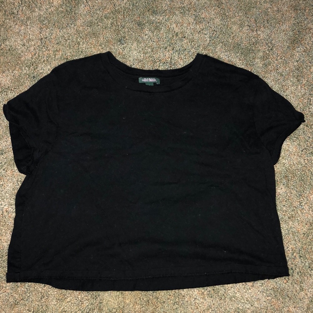 Black T-shirt Crop Top